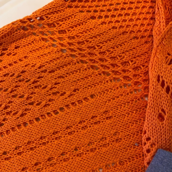 PLT ORANGE CUT OUT DETAIL CROCHET KNIT MIDI DRESS - Picture 10 of 11